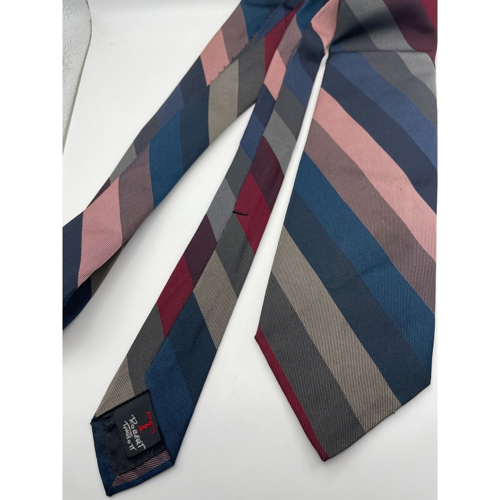 Robert Talbott Silk Tie The Hub Ltd NC Multi Color Diagonal Stripe Mens Necktie